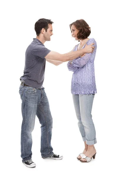 Arg par skrek åt varandra — Stockfoto