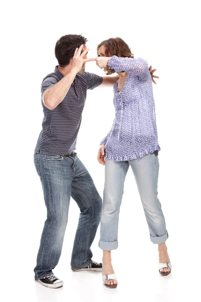 Dühös pár egymásra kiabálás — Stock Fotó