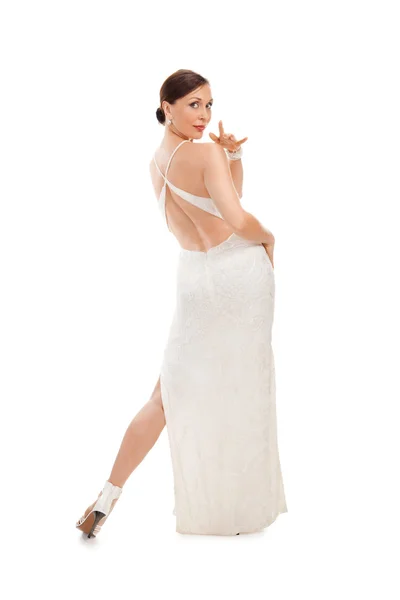 美しいエレガンス ファッション モデルのポーズ — ストック写真