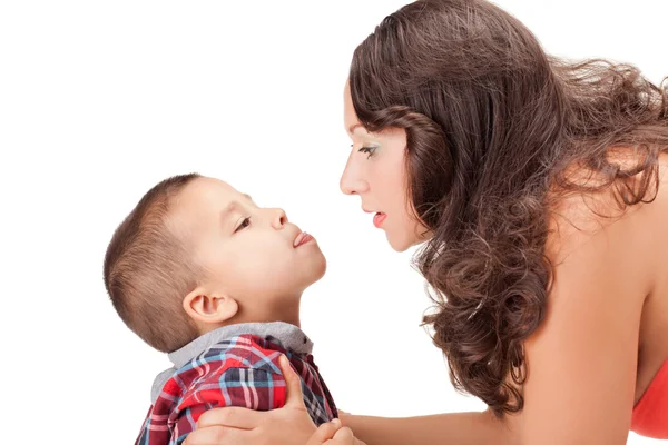Mor och en liten pojke — Stockfoto