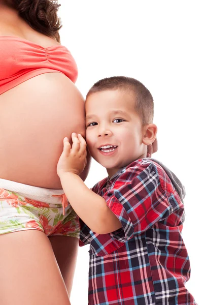 Donna incinta e un bambino — Foto Stock