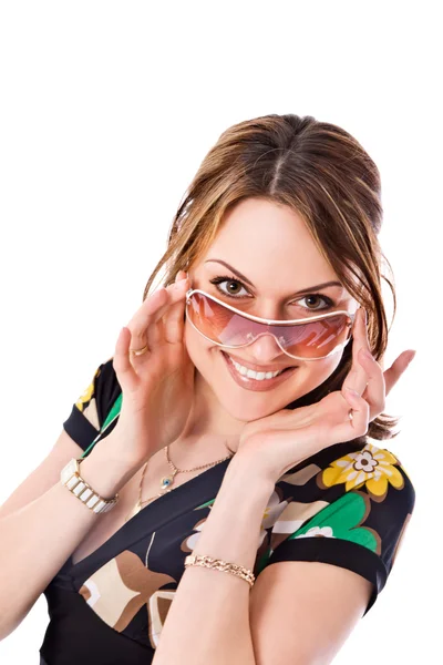 Krásná žena se slunečními brýlemi — Stock fotografie