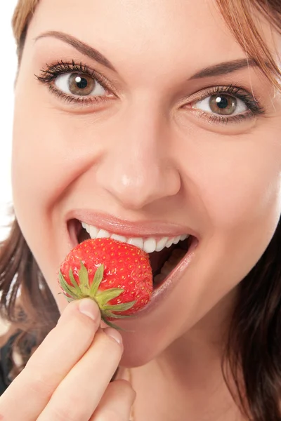 Beautiful Woman with strawberry — Stock Photo, Image