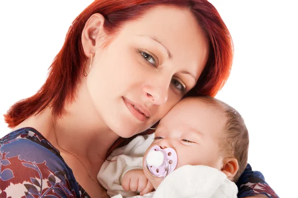 Mãe feliz com bebê adorável — Fotografia de Stock