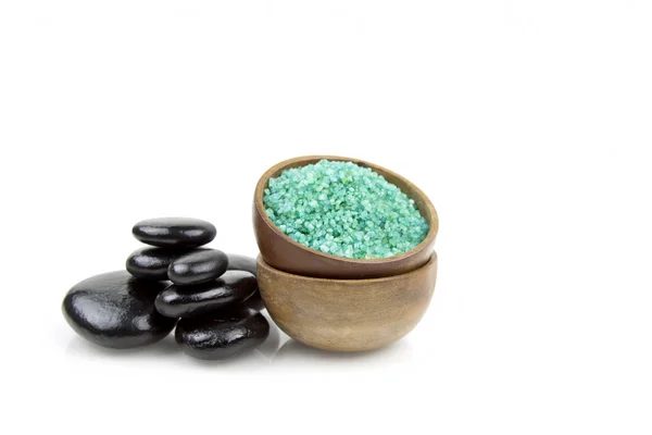 Spa salt with stones — Stock Photo, Image