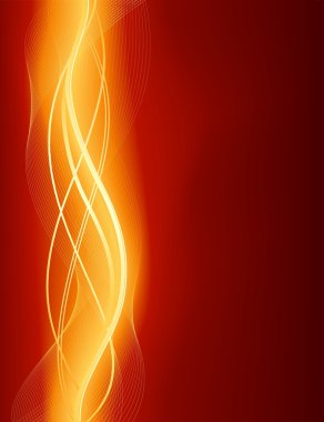 Glowing abstract wave background in red golden clipart