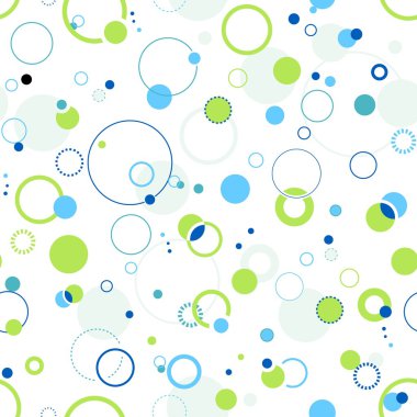 Green and blue seamless dots and circle pattern clipart