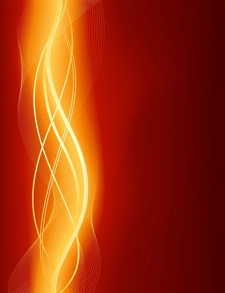 Glowing abstract wave background in red golden — Stock Vector