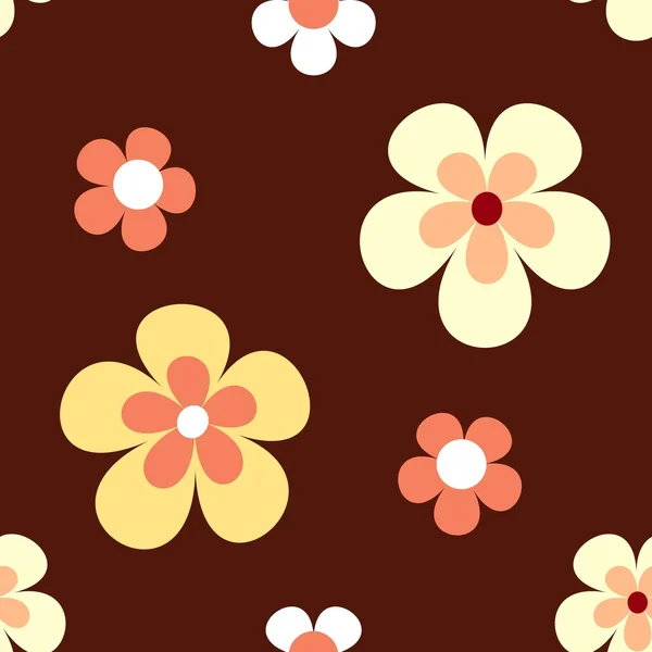 stock vector Seamless retro flowers pattern