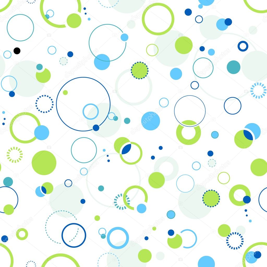 Green and blue seamless dots and circle pattern