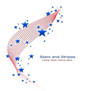 Blue and red stars and stripes clipart