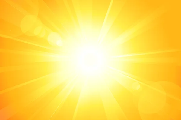 Яскраве векторне сонце з полум'ям лінзи Стоковий вектор