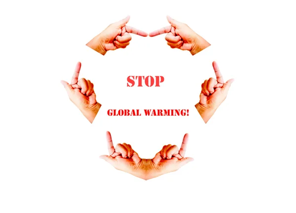 Mãos da causa aquecimento global — Fotografia de Stock