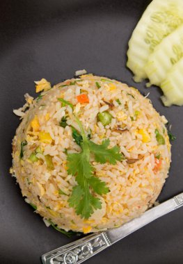 Crab fried rice with fried egg clipart