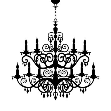 Baroque chandelier silhouette clipart