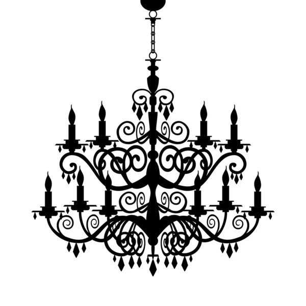 Силуэт люстры в стиле барокко — стоковый вектор
