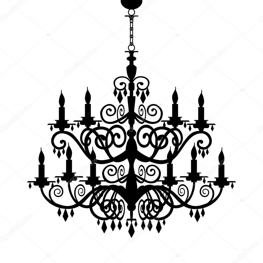 Baroque chandelier silhouette