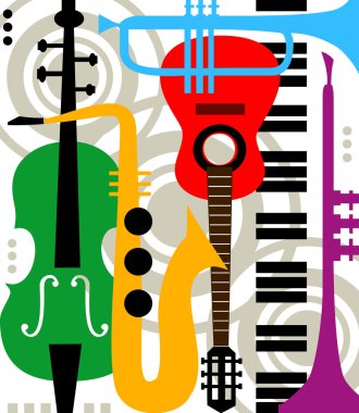 Abstract vector music instruments clipart