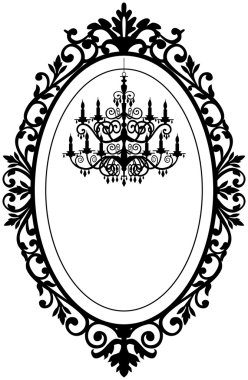 Vintage frame with chandelier clipart