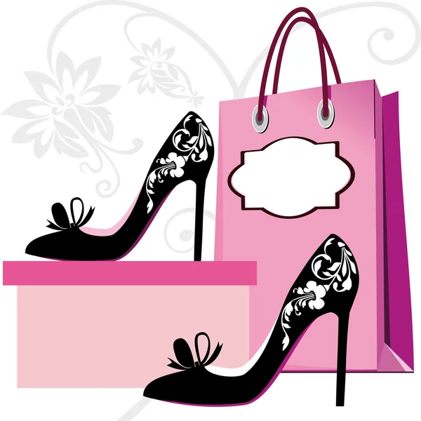 Fashion shoes shopping — Stock Vector