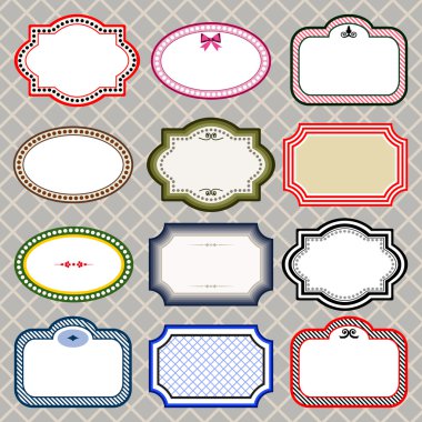 Set of retro styled frames clipart