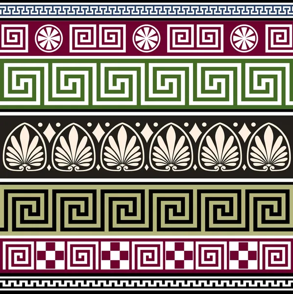 Reihe antiker griechischer Ornamente — Stockvektor