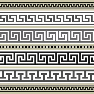 Set of greek geometric borders clipart