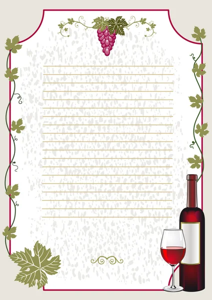 Wine card — Stock Vector