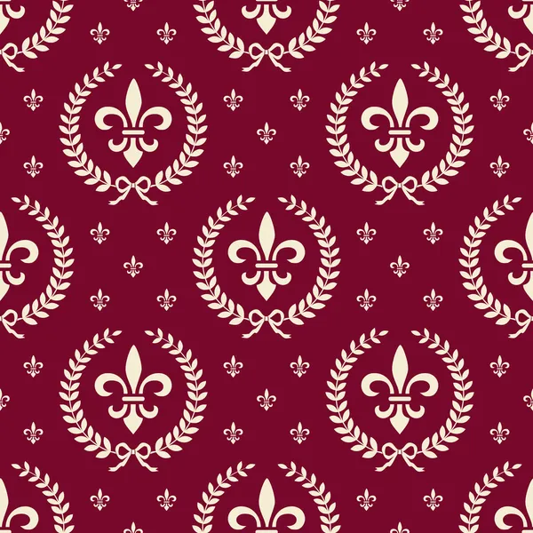 Patrón textil rojo real sin costuras — Vector de stock