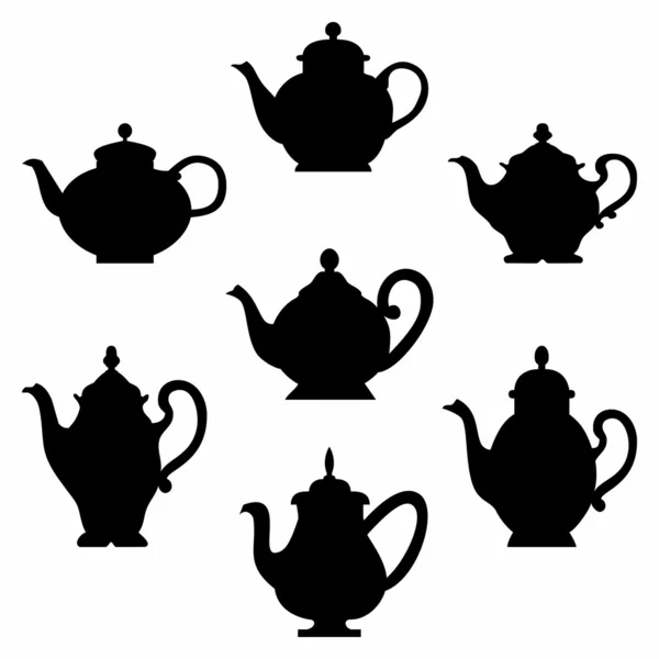 Conjunto de bules de chá — Vetor de Stock