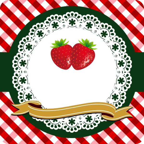 Étiquette fraise — Image vectorielle