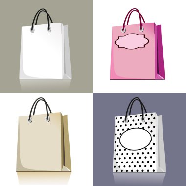 Set of shopping bags clipart