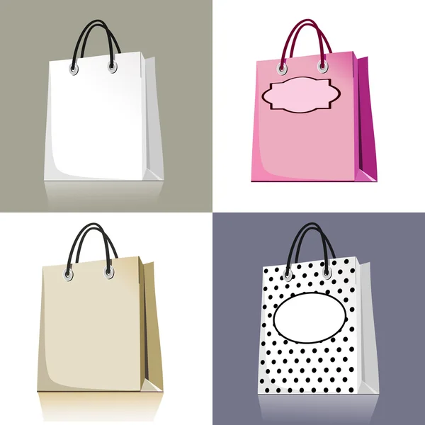 Conjunto de sacos de compras — Vetor de Stock
