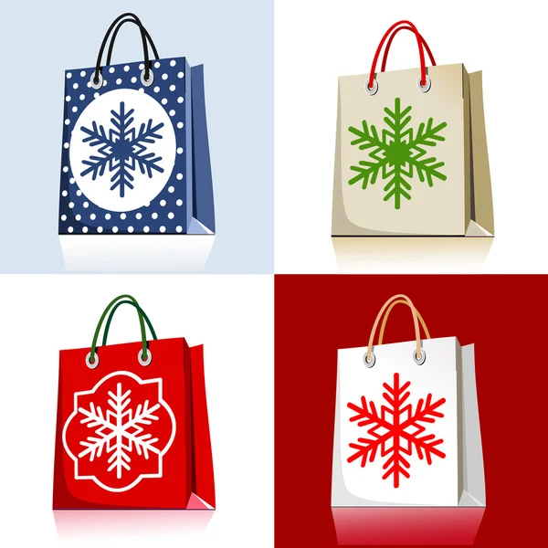 Sada vánoční nákupní tašky — Stockový vektor