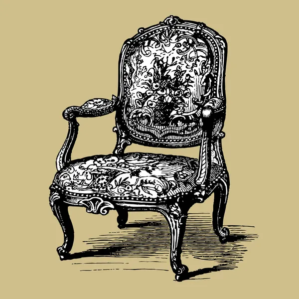 古色古香的巴洛克式扶手椅 — 图库矢量图片