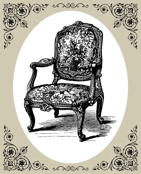 バロック式の肘掛け椅子 — ストックベクタ