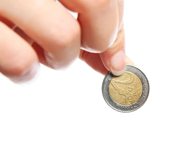 Dwa euro — Zdjęcie stockowe