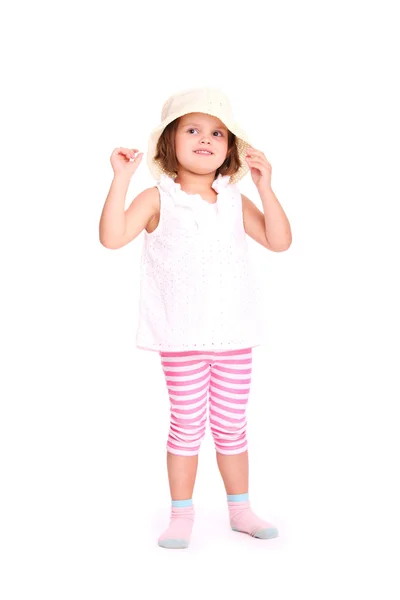 Klein meisje in een hoed — Stockfoto