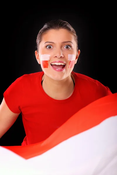 Polska fan — Stockfoto