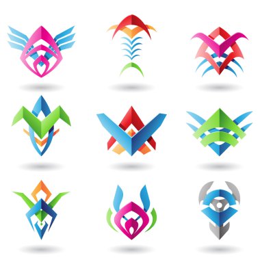 Blade like abstract icons clipart