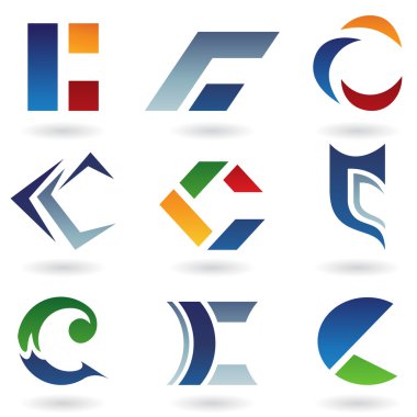 Abstract icons for letter C clipart