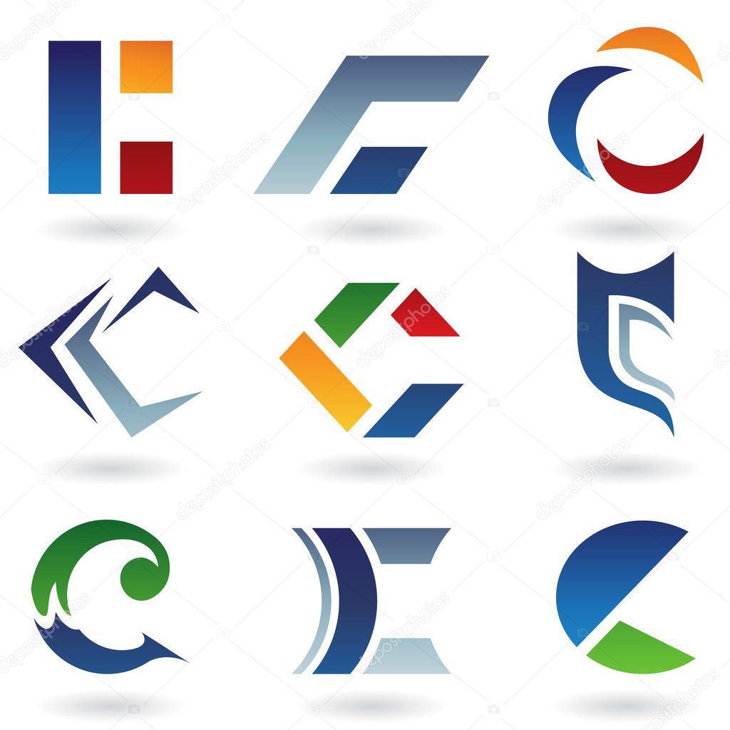 Illustration of abstract icons based on the letter C
