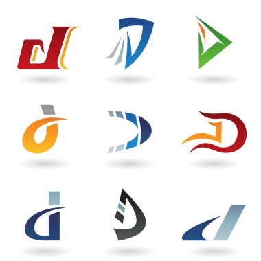 Abstract icons for letter D clipart