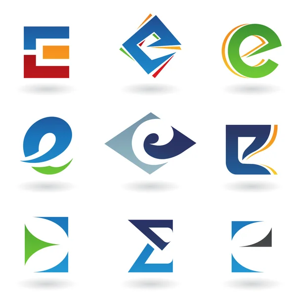 Ícones abstratos para a letra E — Fotografia de Stock