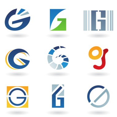 Abstract icons for letter G clipart