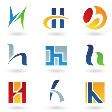 Abstract icons for letter H clipart