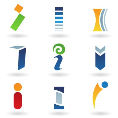 Abstract icons for letter I clipart