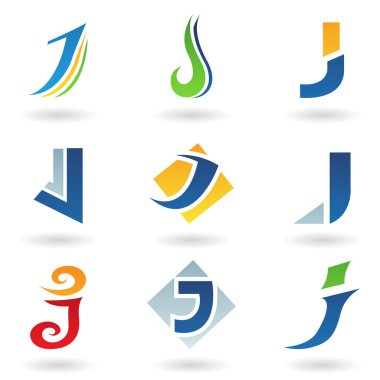 Abstract icons for letter J clipart