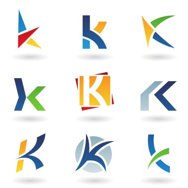 Abstract icons for letter K clipart