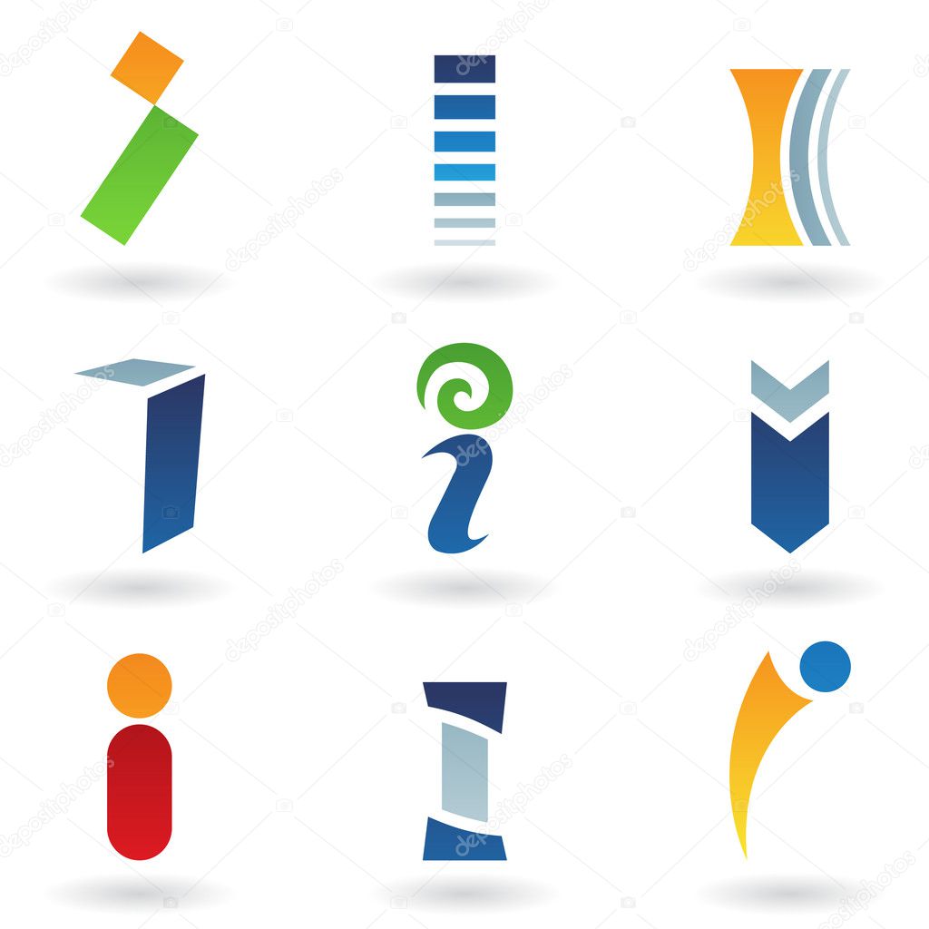 Abstract icons for letter I